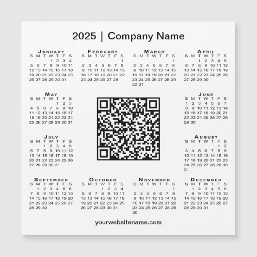 2025 Agenda Aangepaste Zakelijke QR-code Witte Mag (Voorkant)