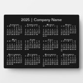 2025 Agenda Bedrijfsnaam Black Desktop Fotoplaat (voorkant)