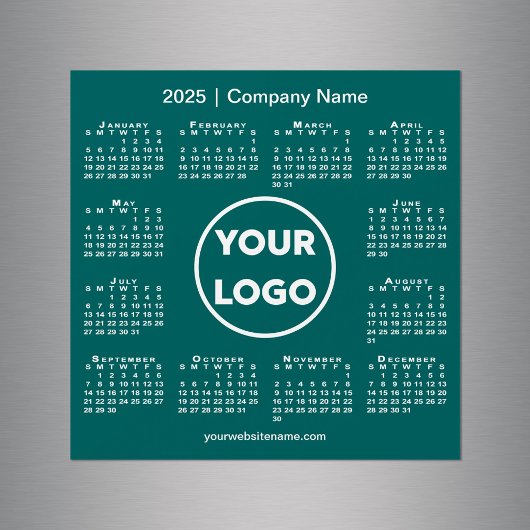 2025 Agenda Logo op Tealgroene Magneet