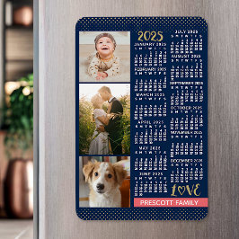 2025 Agenda Marine Koraal Goud Familie Foto Collag Magneet