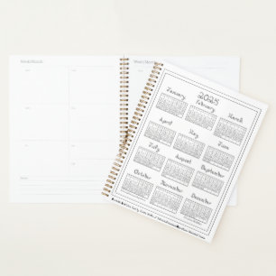 2025 Agenda Zilver Grijs Stof Lettertype
