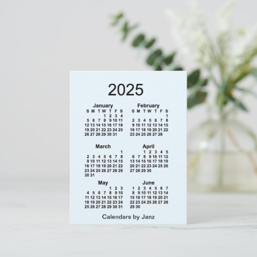 2025 Alice Blue 6 Maanden Mini Kalender door Janz Briefkaart (Staand voorkant)