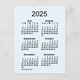 2025 Alice Blue 6 Maanden Mini Kalender van Janz Briefkaart