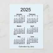 2025 Alice Blue 6 Maanden Mini Kalender van Janz Briefkaart (Voorkant)
