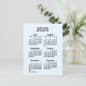 2025 Alice Blue 6 Month Mini Calendar van Janz Briefkaart (Staand voorkant)
