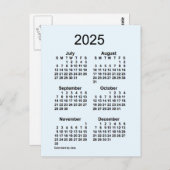 2025 Alice Blue 6 Month Mini Calendar van Janz Briefkaart (Voorkant / Achterkant)