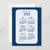 2025 Alice Blue 6 Month Mini Calendar van Janz Briefkaart (Voorkant / Achterkant)