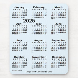 2025 Alice Blue Large Print Calendar van Janz Muismat