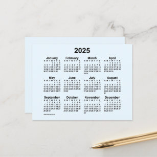 2025 Alice Blue Mini Calendar van Janz Briefkaart