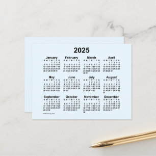 2025 Alice Blue Mini Kalender van Janz Postcard Briefkaart