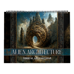 2025 Alien Architectuur Surrealistische kunstkalen Kalender