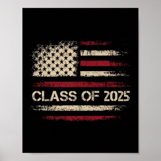 2025 Amerikaanse vlag Amerikaanse Afstuderen jonge Poster (Voorkant)
