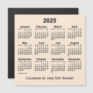 2025 Antiek witte kalender van Janz 5x5 Magnet
