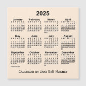2025 Antiek witte kalender van Janz 5x5 Magnet (Voorkant)