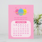 2025 April Maandelijkse Motivatie Paaskalender Kaart (Staand voorkant)