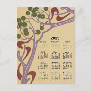 2025 Art Nouveau Mini Agenda van Janz Feestdagenkaart