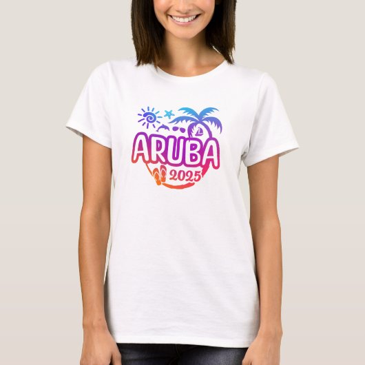 2025 Aruba Vakantie of Trip Design T-shirt (Voorkant)