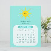 2025 Augustus Maandelijkse Kawaii Motivatie Kalend Kaart (Staand voorkant)