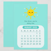 2025 Augustus Maandelijkse Kawaii Motivatie Kalend Kaart (Voorkant / Achterkant)
