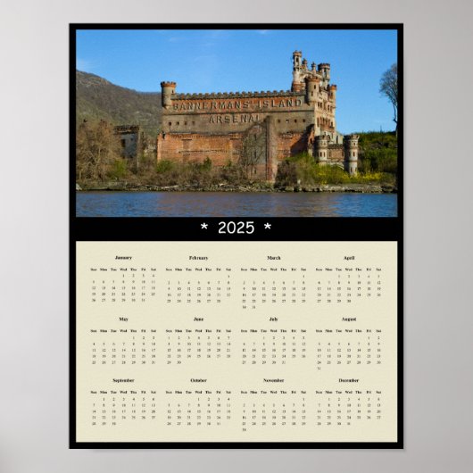 2025 Bannerman Island Castle Wall Calendar Poster (Voorkant)