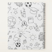 2025 Basisschool Gepersonaliseerd Wit & Zwart Planner (Achterkant)