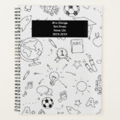 2025 Basisschool Gepersonaliseerd Wit & Zwart Planner (Voorkant)