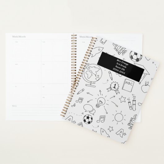 2025 Basisschool Leraar Wit & Zwart Planner (Display)