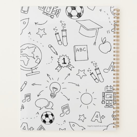 2025 Basisschool Leraar Wit & Zwart Planner (Achterkant)