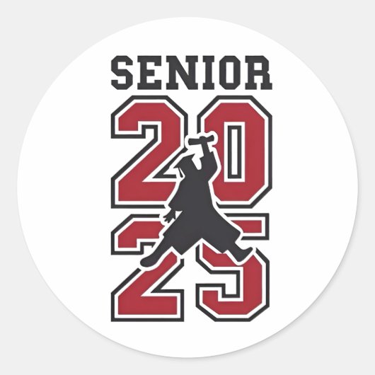 2025 Basketbal Afstuderen Sport Ronde Sticker (Voorkant)
