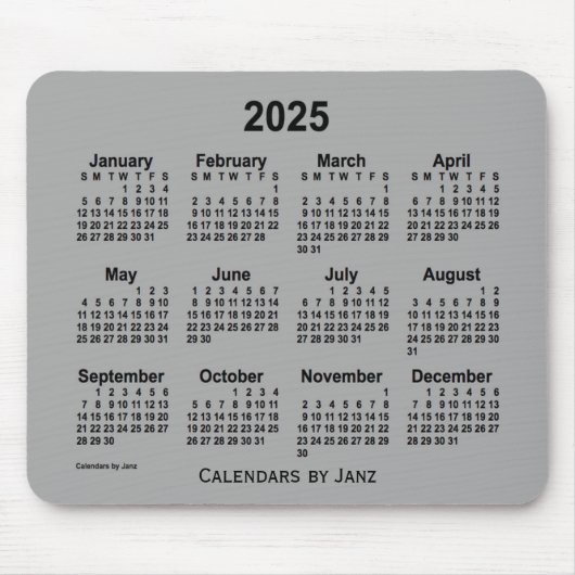 2025 Batleship Grey Calendar door Janz Muismat (Voorkant)