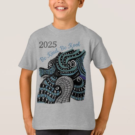 2025 Be Kind Be Kool Dragon Graphic Art Print T-shirt (Voorkant)