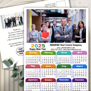 2025 Bedrijfsfoto Kleurrijke Kalender Amerikaanse  Feestdagenkaart