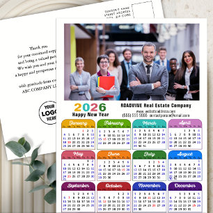 2025 Bedrijfsfoto Kleurrijke Kalender Amerikaanse  Feestdagenkaart