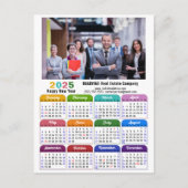 2025 Bedrijfsfoto Kleurrijke Kalender Amerikaanse  Feestdagenkaart (Voorkant)