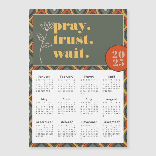 2025 Bidden Vertrouwen Wacht Retro Ikat Magnetisch (Voorkant)