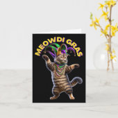 2025 Bijpassende Mannen vrouwen Funny Meowdi Gras Kaart (Gele Bloem)