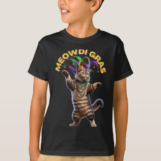 2025 Bijpassende Mannen vrouwen Funny Meowdi Gras T-shirt