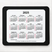 2025 Black 52 weken ISO-kalender van Janz Two Tone Muismat (Voorkant)