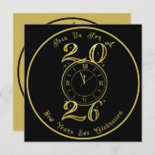 2025 Black Gold New Years Party Invitation Save The Date (Voorkant / Achterkant)