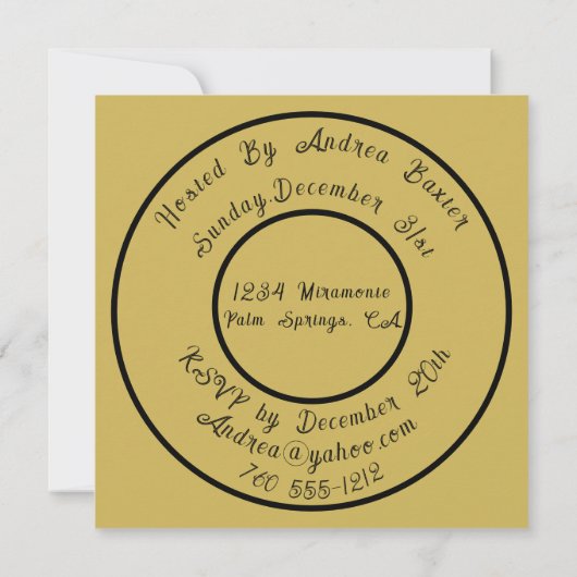 2025 Black Gold New Years Party Invitation Save The Date (Achterkant)