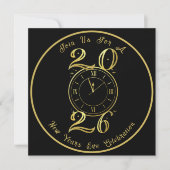 2025 Black Gold New Years Party Invitation Save The Date (Voorkant)