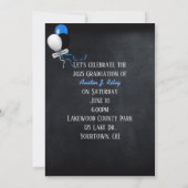 2025 Black Graduation Caps in de lucht Kaart (Achterkant)