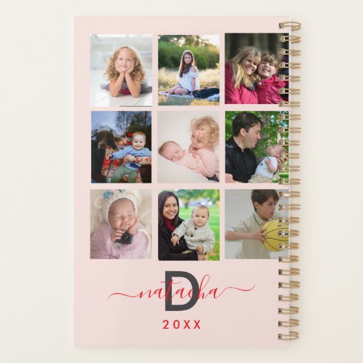 2025 Black Modern Creëer Uw eigen aangepaste famil Planner (Achterkant)