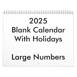 2025 Blanco Agenda Met Feestdagen Grote Cijfers Kalender