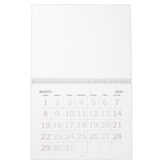 2025 Blanco Agenda Met Feestdagen Grote Cijfers Kalender (Mar 2026)