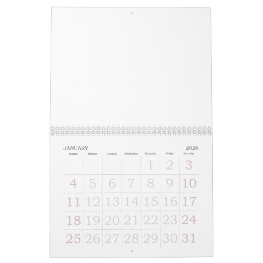 2025 Blanco Agenda Met Feestdagen Grote Cijfers Kalender (Jan 2026)