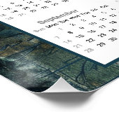 2025 Blauw Roos Kalender Perfect Poster (Hoek)