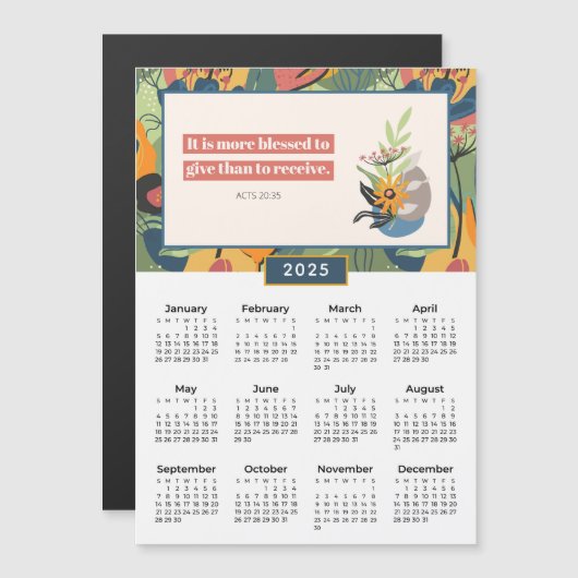 2025 Bloemen Handelingen 20:35 Gezegend om Kalende (Voorkant / Achterkant)