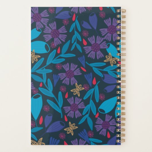 2025 Bloemen Modern Blauw Custom Planner (Achterkant)