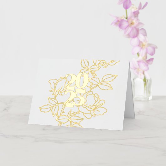 2025 Bloemontwerp Gevouwen Folie Kaart (Orchidee)